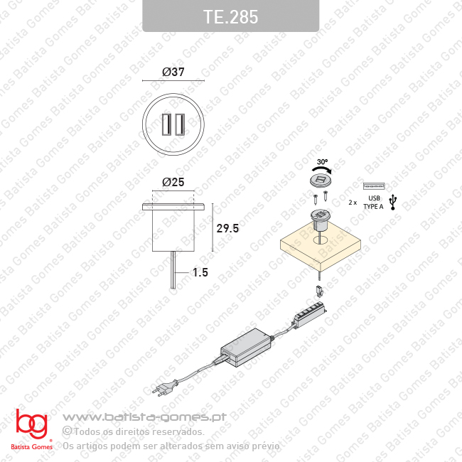 Entradas de embutir USB